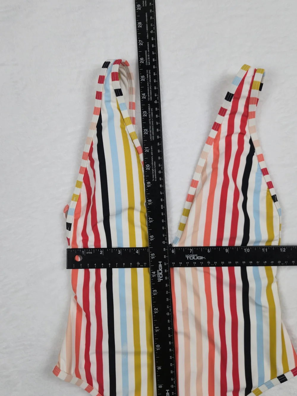 Express Multicolor Stripe One-Piece Swimsuit - Red, Yellow, Blue, Pink, Black
